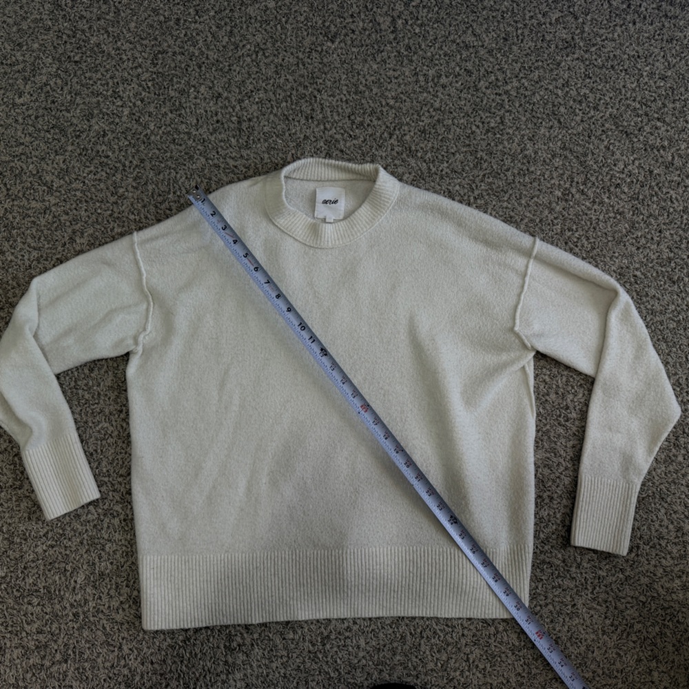 Aerie Cream Crew Neck Sweater
